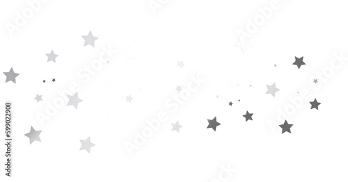 Silver star of confetti. Falling stars on a white background. Illustration of flying shiny stars. - png transparent