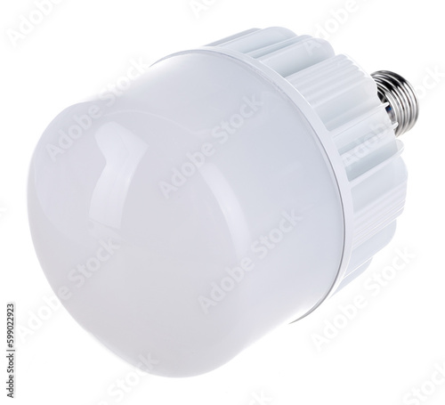 huge white light bulb isolated on white background