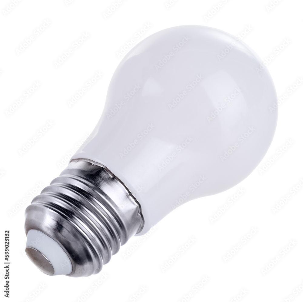 huge white light bulb isolated on white background