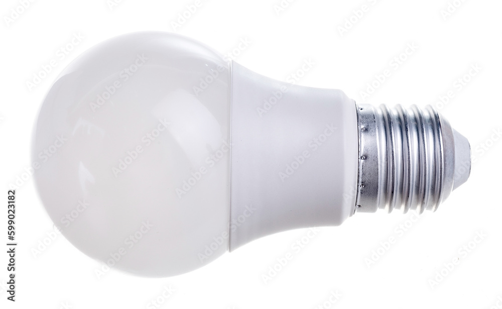 huge white light bulb isolated on white background