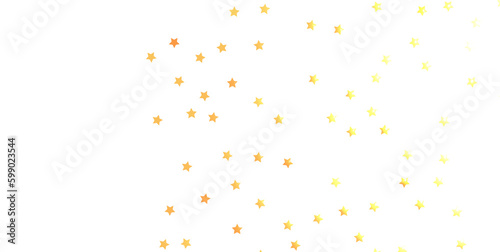 XMAS Banner with golden decoration. Festive border with falling glitter dust and stars.  - PNG transparent