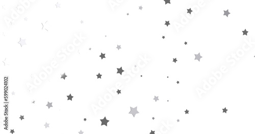 Silver star of confetti. Falling stars on a white - png transparent © vegefox.com