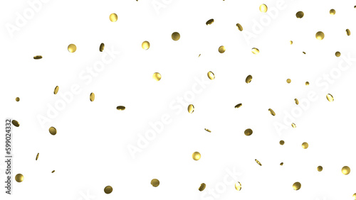 Glittering confetti on a transparent background. Holiday  birthday and Christmas decoration