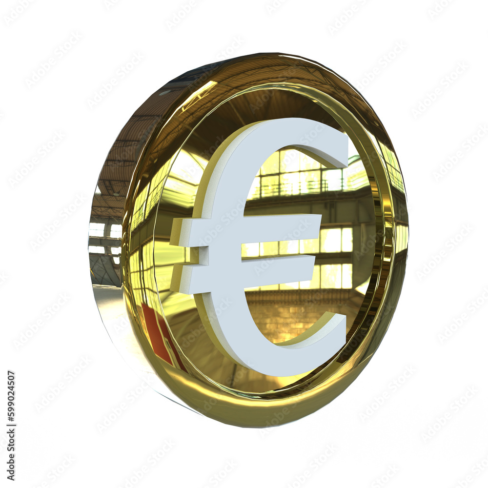 Obraz premium 3d illustration euro coin icon money 3d render