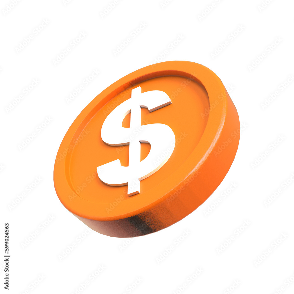Obraz premium 3d illustration USA dollar coin icon money 3d render