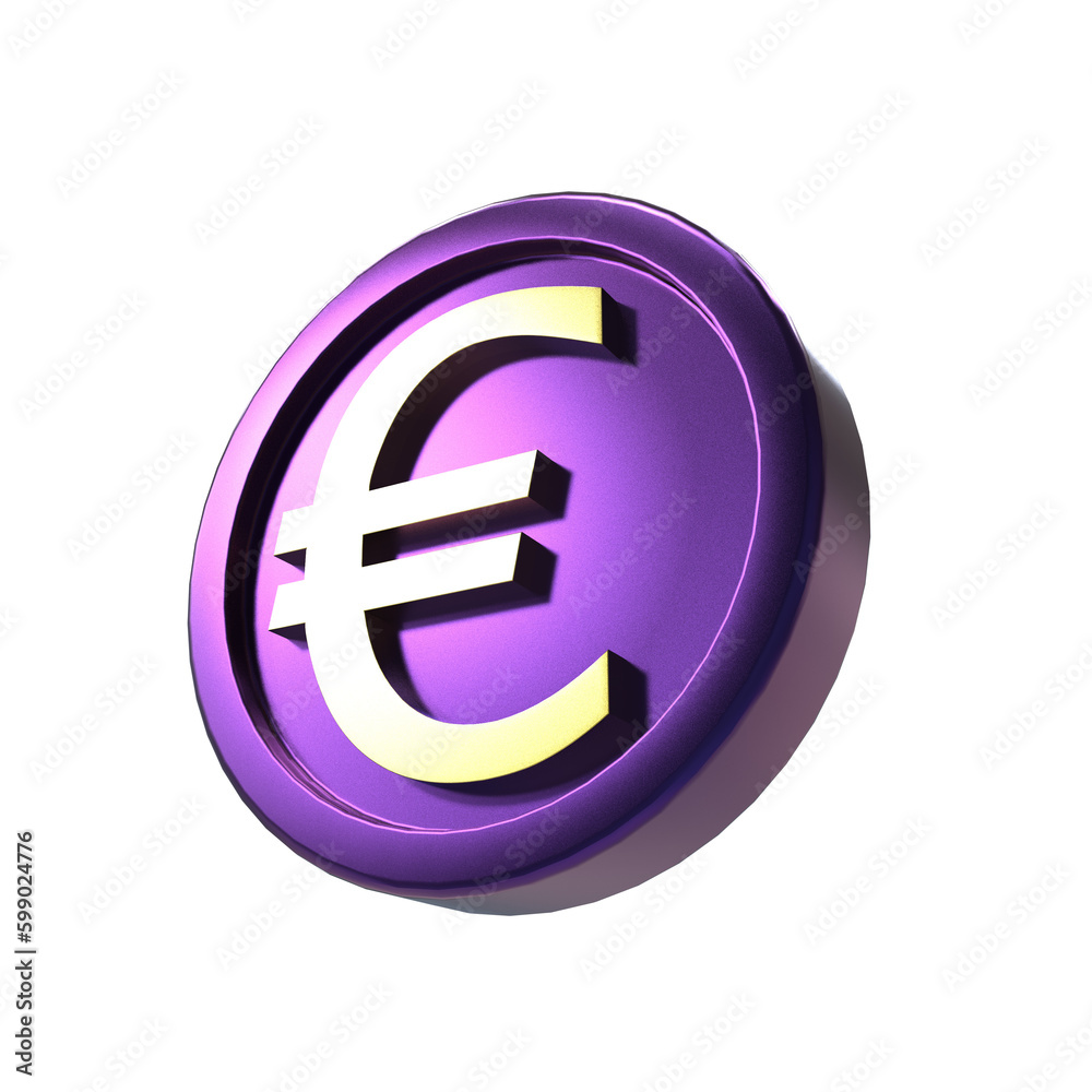 3d illustration euro coin icon money 3d render 3d illustration euro coin icon money 3d render