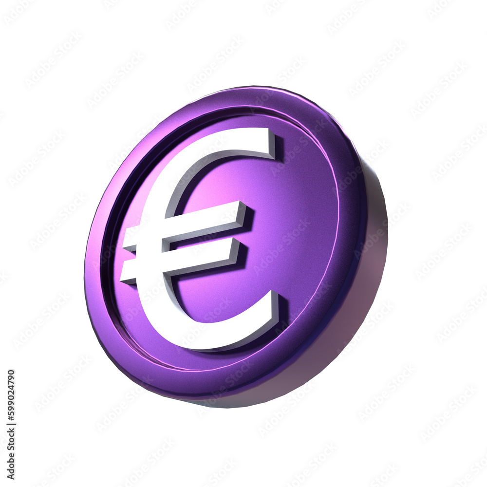 3d illustration euro coin icon money 3d render 3d illustration euro coin icon money 3d render