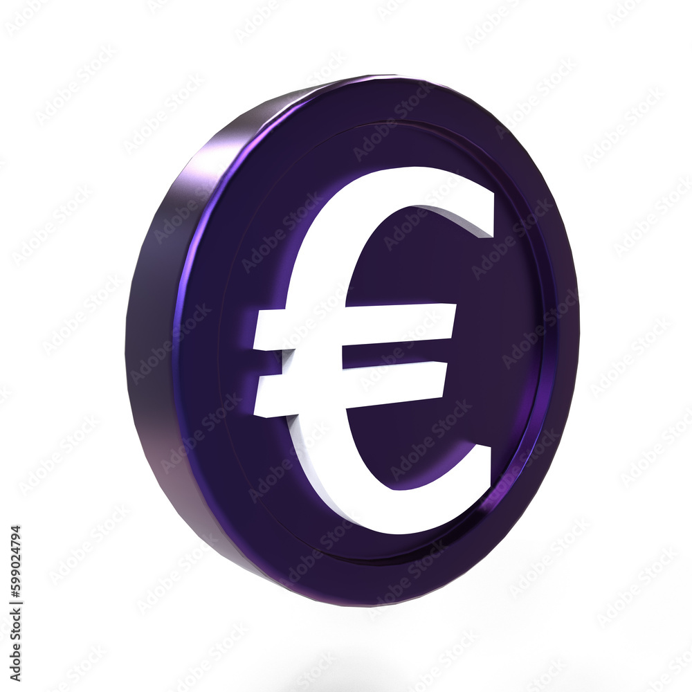 3d illustration euro coin icon money 3d render 3d illustration euro coin icon money 3d render