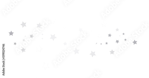 Silver star of confetti. Falling stars on a white background. Illustration of flying shiny stars. - png transparent