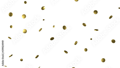 Gold confetti background  isolated on transparent background