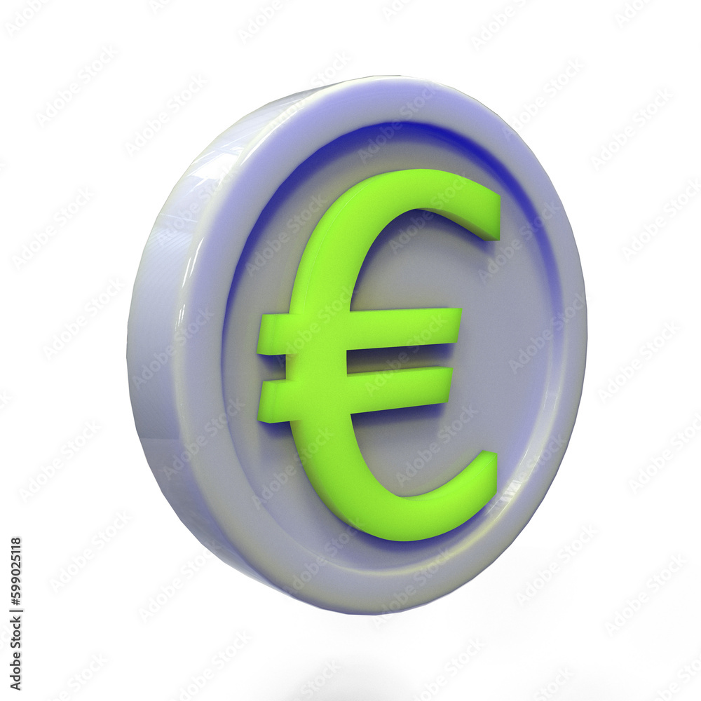 3d illustration euro coin icon money 3d render 3d illustration euro coin icon money 3d render