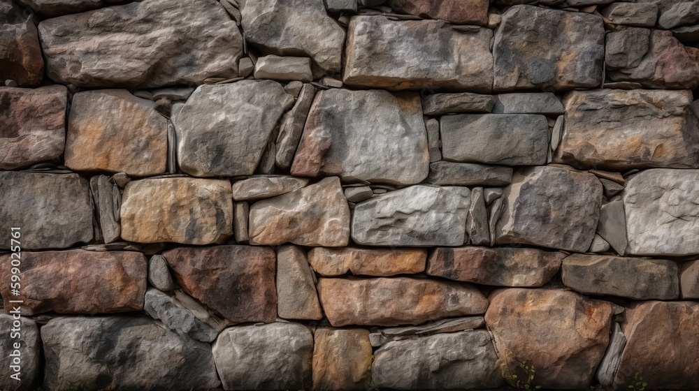background and texture of granite stone wall surface Generative AI background and texture of granite stone wall surface Generative AI