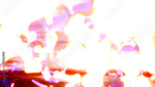 pink translucent diamond bulbs shining with horizontal flares - abstract 3D illustration