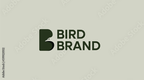 B letter logo, bird logo vector illustration design. Bird b vector logo design. photo