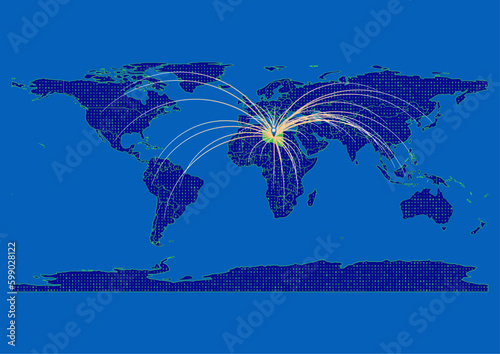 Vector Libya map, map of Libya for  emphasizing export, technology, trade and innovation. Enhance presentations and marketing materials. Ideal for businesses, entrepreneurs.