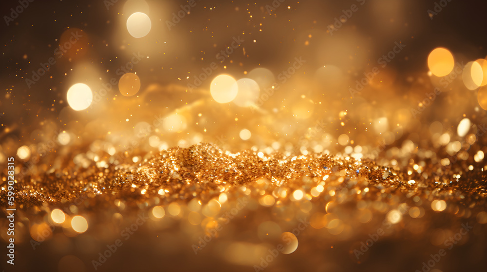 Golden lights festive bokeh sparkling background Golden lights festive bokeh sparkling background