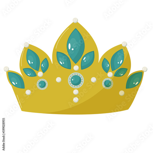 vector elegant crown isolated on the white background with pretty decor