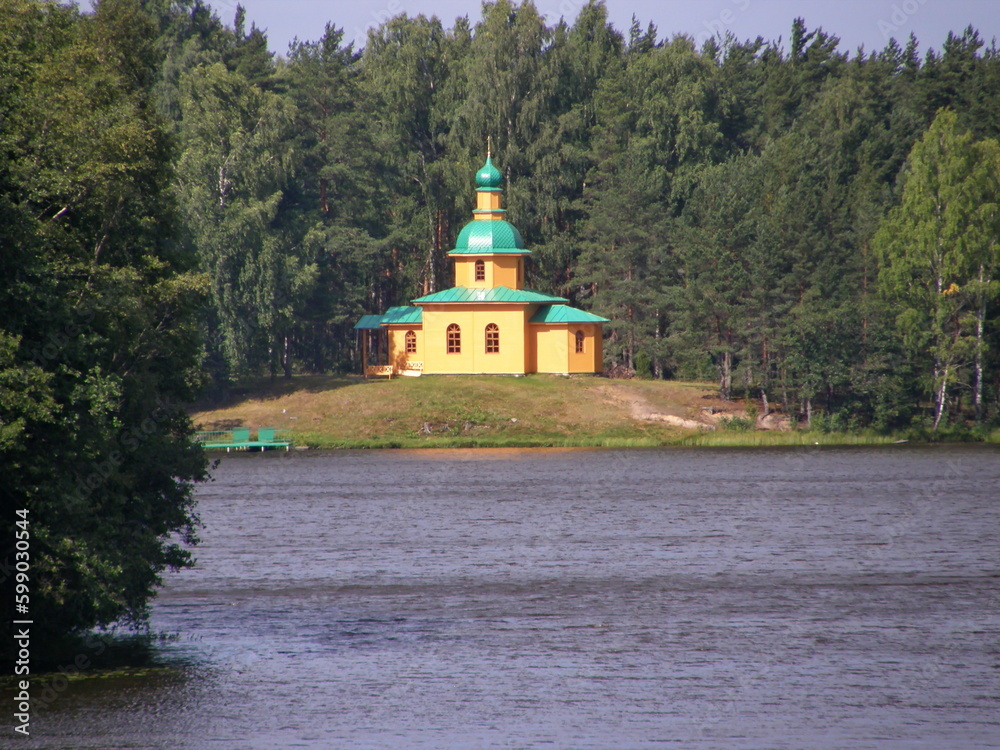 A complex of buildings of the monastery, church and bell tower. Alexander Svirsky Monastery, Leningrad Region, Russia. A complex of buildings of the monastery, church and bell tower. Alexander Svirsky Monastery, Leningrad Region, Russia.