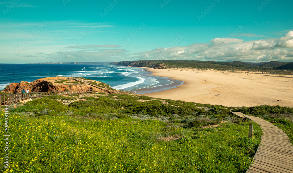 coastal Landscape  in the Natural Park of Southwest Alentejo and Costa Vicentina at the beach Bordeira
Nature Travel South portugal Vicentine Coast