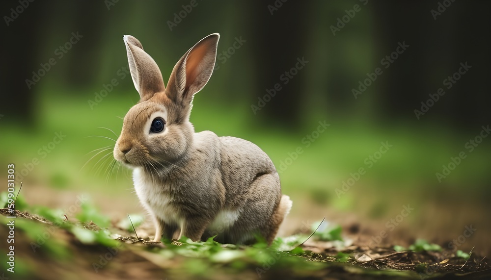 rabbit in the grass rabbit in the grass