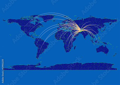 Vector Afghanistan map, map of Afghanistan for  emphasizing export, technology, trade and innovation. Enhance presentations and marketing materials. Ideal for businesses, entrepreneurs.