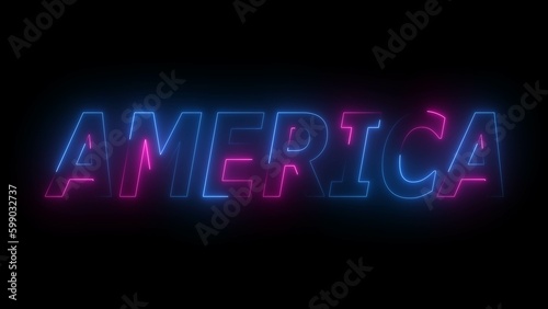 America text illustration dark background