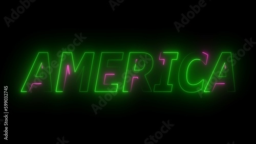 America text illustration dark background