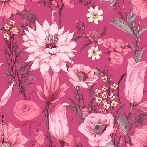 seamless backgrounds with pink floral escape