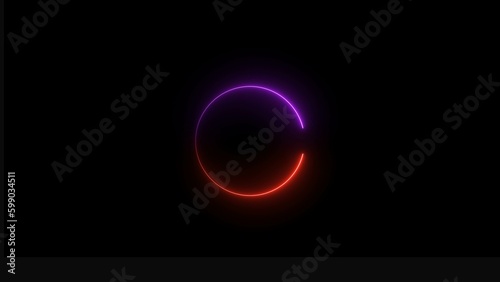 abstract beautiful neon light loading circle illustration background
