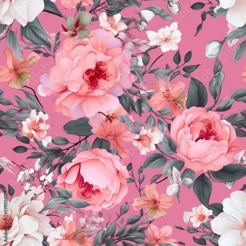 pink backgrounds with floral delight