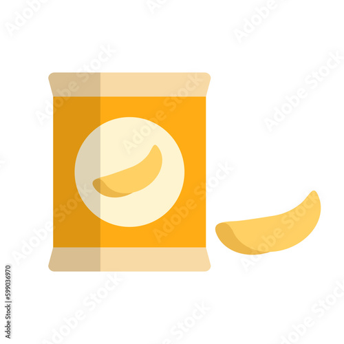 Flat design potato chip icon. Vector.