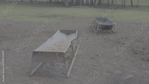 Food trough on a farm / Sony SLog3