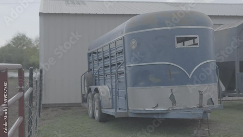 Horse trailer on a farm / Sony SLog3