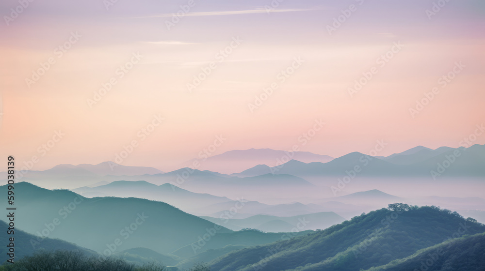 Mountain minimalist background. Illustration AI Generative.