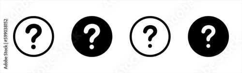 Question mark icon. Question mark simple black style symbol sign for apps and website, vector illustration.