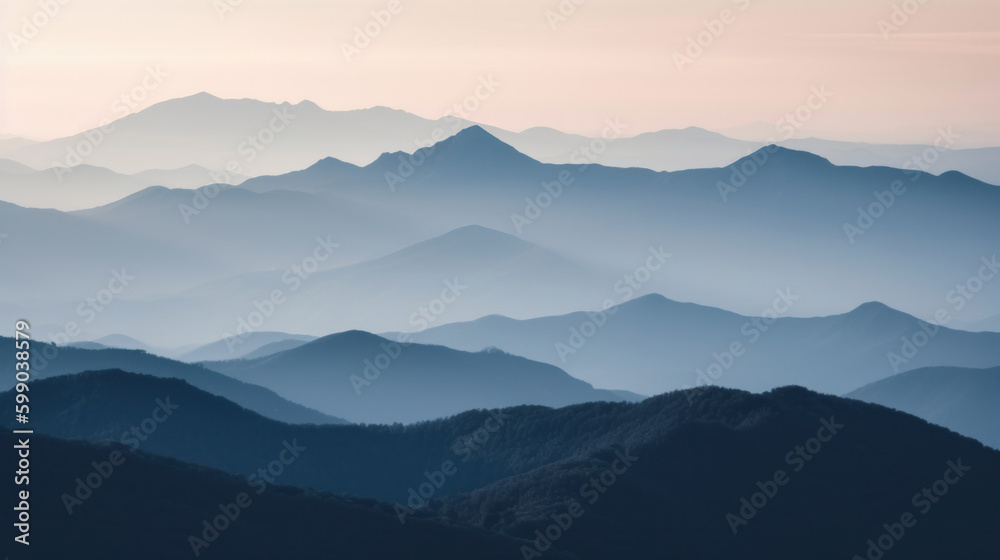 Mountain minimalist background. Illustration AI Generative.