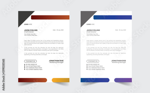 The Best Corporate Letterhead Template Design. Abstract vector layout background set. Flyer Layout with Geometric, poster flyer pamphlet brochure cover design layout space for photo background.