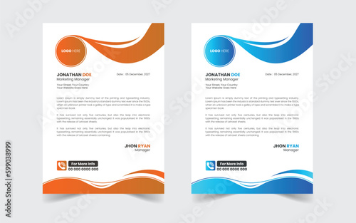 The Best Corporate Letterhead Template Design. Abstract vector layout background set. Flyer Layout with Geometric, poster flyer pamphlet brochure cover design layout space for photo background.