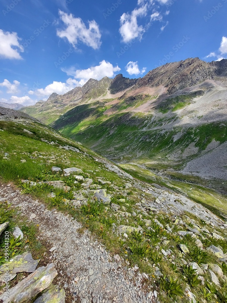 Cozy path in Austrian Alps.