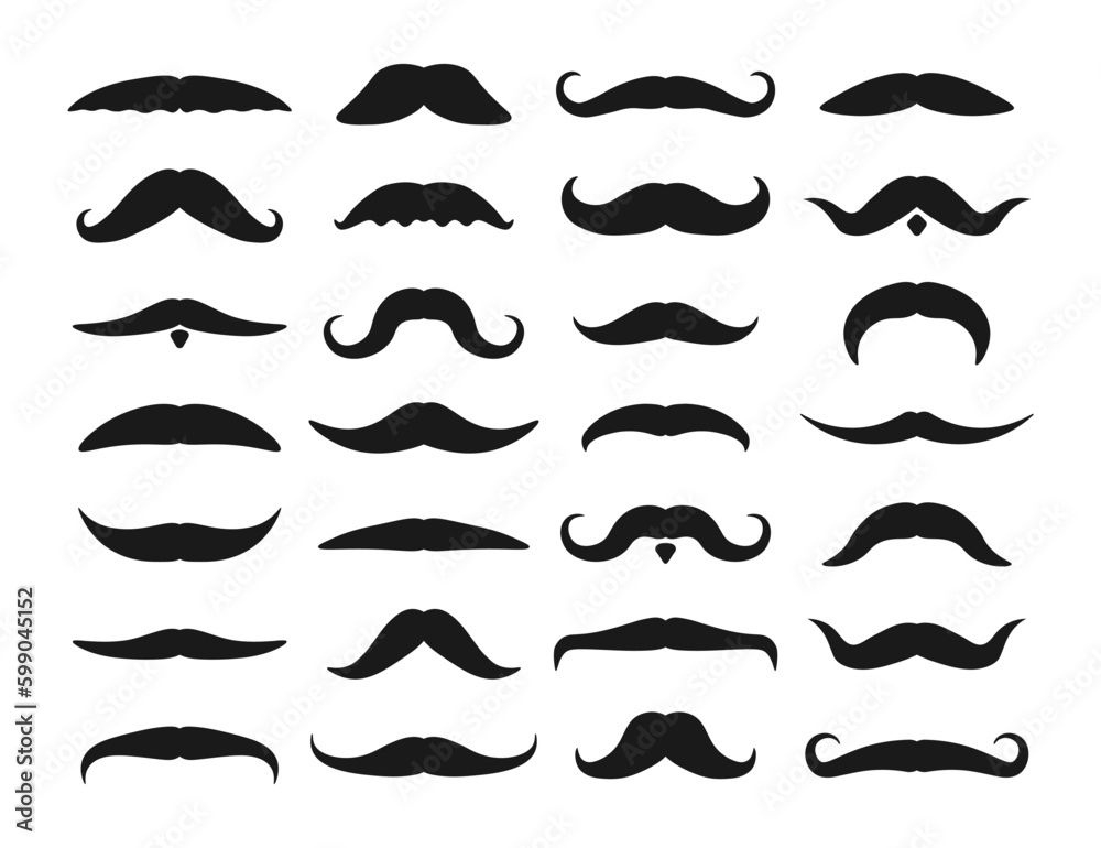 Simple italy mustache for web. Black silhouette of mustache of an adult man. Male mustache, hipster, gentleman, barbershop. Father's Day symbol. Vector illustration. Simple italy mustache for web. Black silhouette of mustache of an adult man. Male mustache, hipster, gentleman, barbershop. Father's Day symbol. Vector illustration.