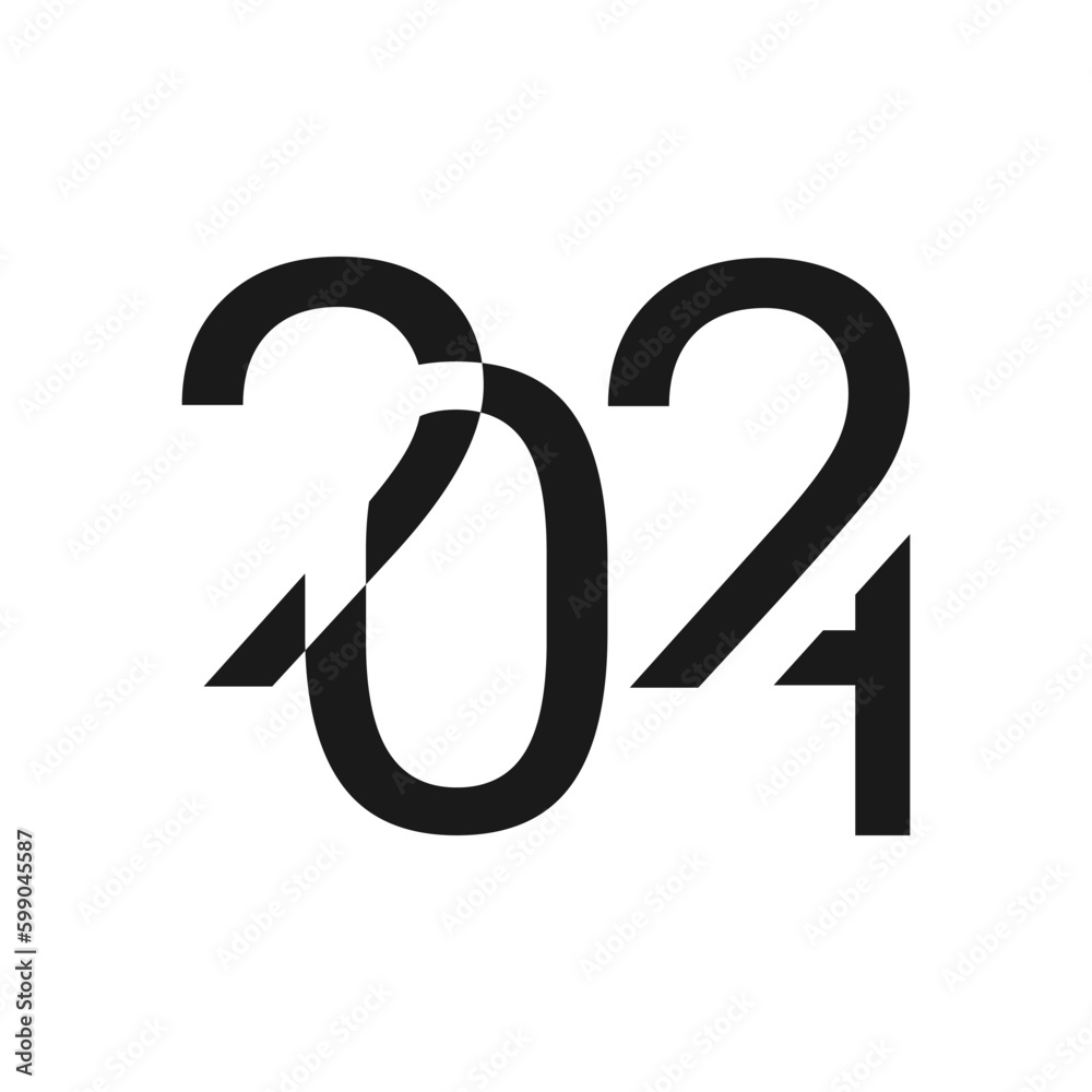 Vector design template for number 2024 with encrypted numbers. The illustration includes a black label logo that can be used for diaries, notepads, calendars and web pages. Vector design template for number 2024 with encrypted numbers. The illustration includes a black label logo that can be used for diaries, notepads, calendars and web pages.
