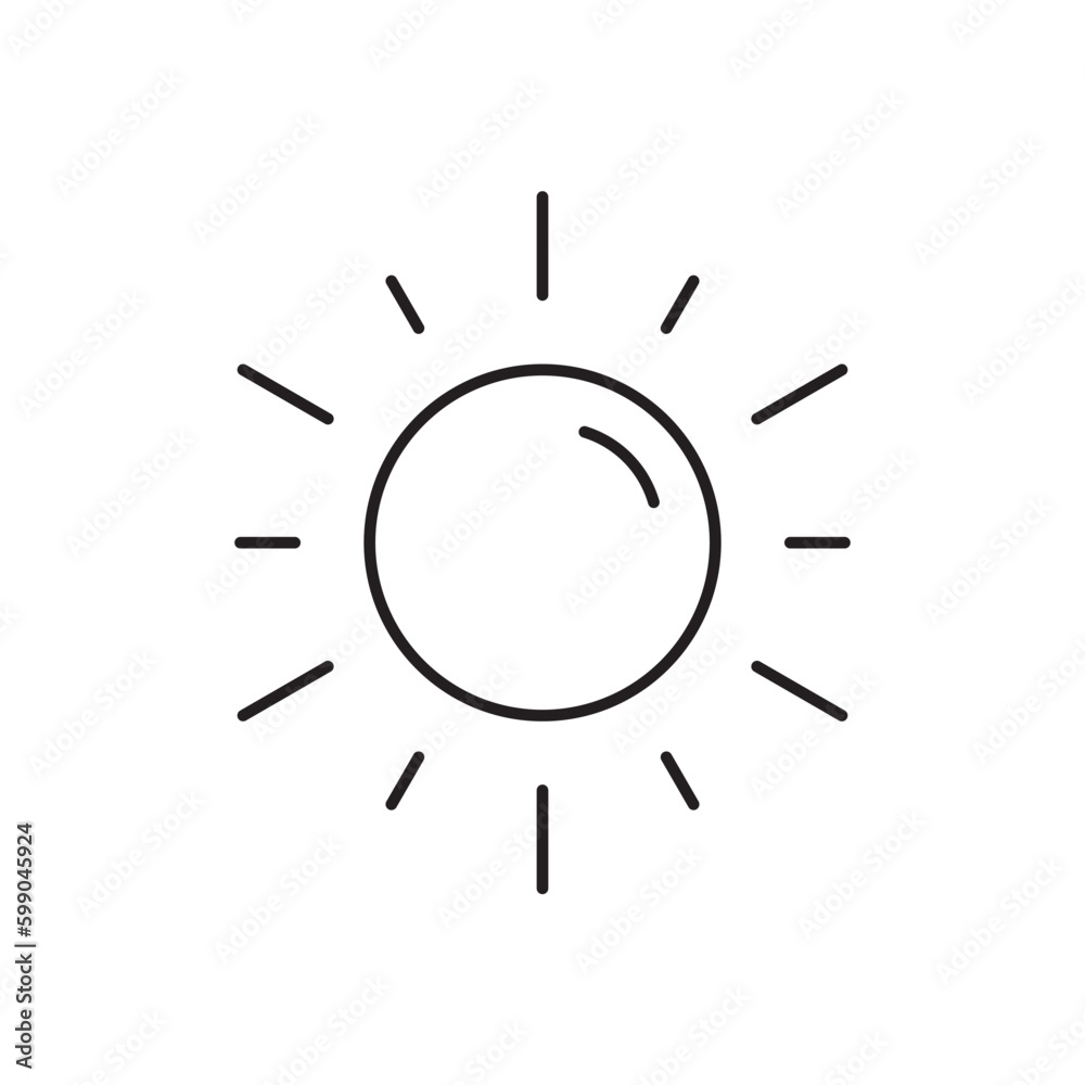 Sun icon. Sun line icon. Sunshine flat vector sign. Sunny symbol. Weather forecast sun outline sign design. Sunlight with ray pictogram. summer weather sun icon. UX UI icon Sun icon. Sun line icon. Sunshine flat vector sign. Sunny symbol. Weather forecast sun outline sign design. Sunlight with ray pictogram. summer weather sun icon. UX UI icon