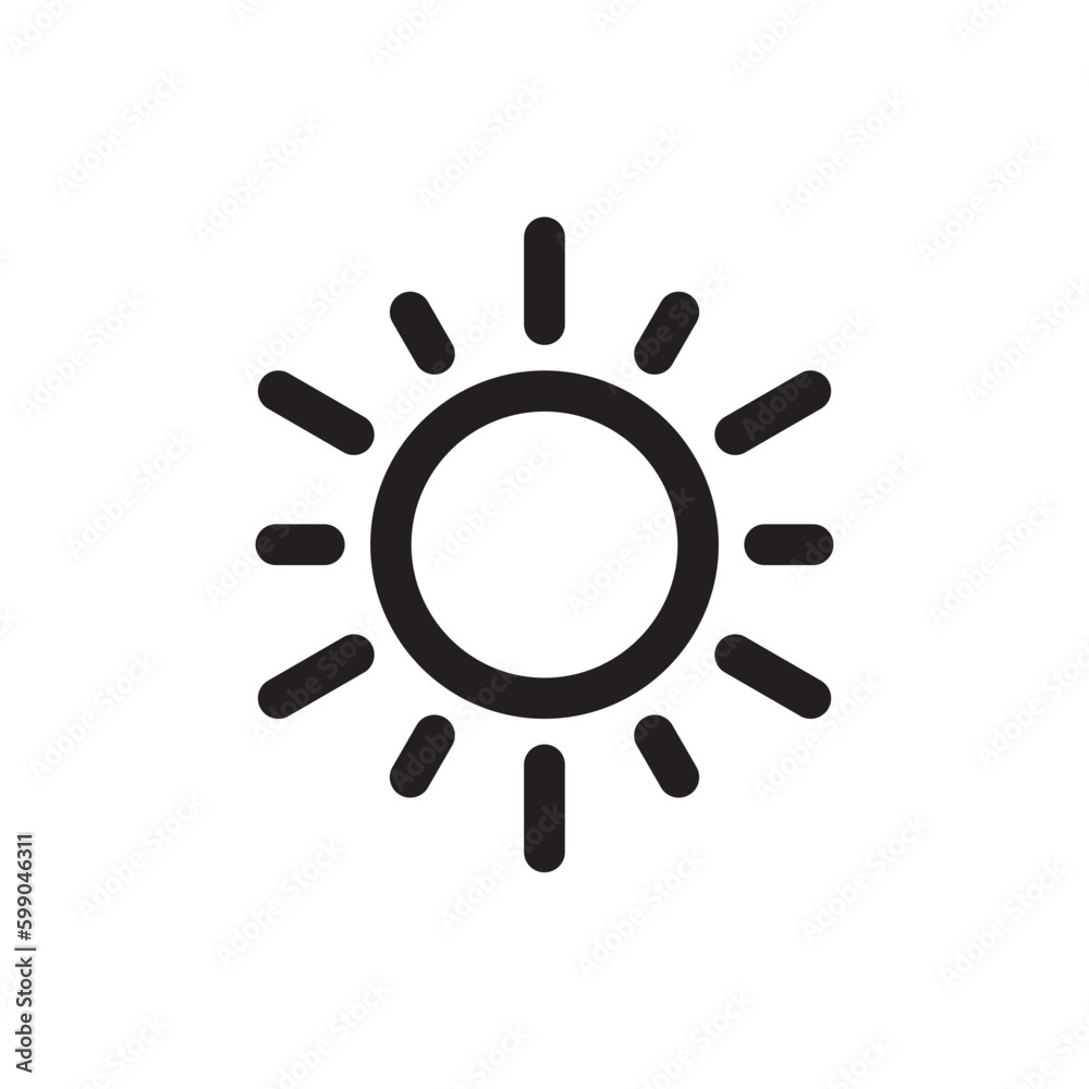 Sun icon. Sun line icon. Sunshine flat vector sign. Sunny symbol. Weather forecast sun outline sign design. Sunlight with ray pictogram. summer weather sun icon. UX UI icon Sun icon. Sun line icon. Sunshine flat vector sign. Sunny symbol. Weather forecast sun outline sign design. Sunlight with ray pictogram. summer weather sun icon. UX UI icon