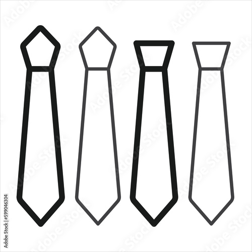 Set of ties on white background