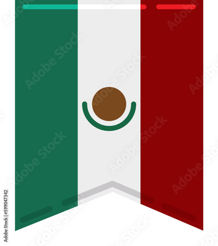 Simple pennant with Mexican design on white background, Vector illustration