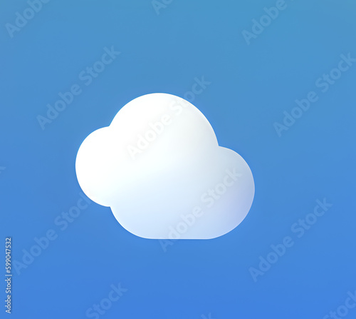 White cloud on a blue background, Icon, Generative AI