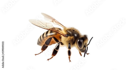 honey bee walking isolated on transparent background cutout generative ai