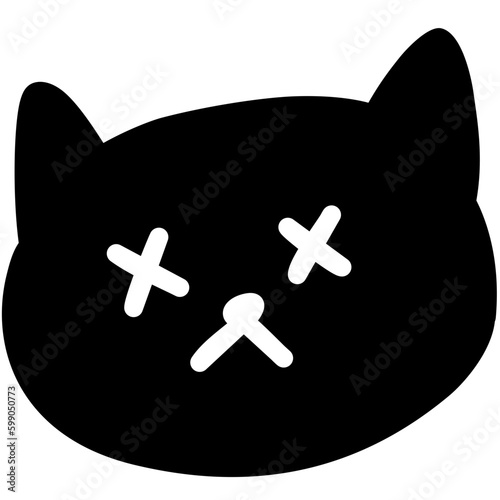 Hand drawn of cute black vector icon illustration kitten footprint logo character cartoon ginger doodle illustration sign , cat symbols.