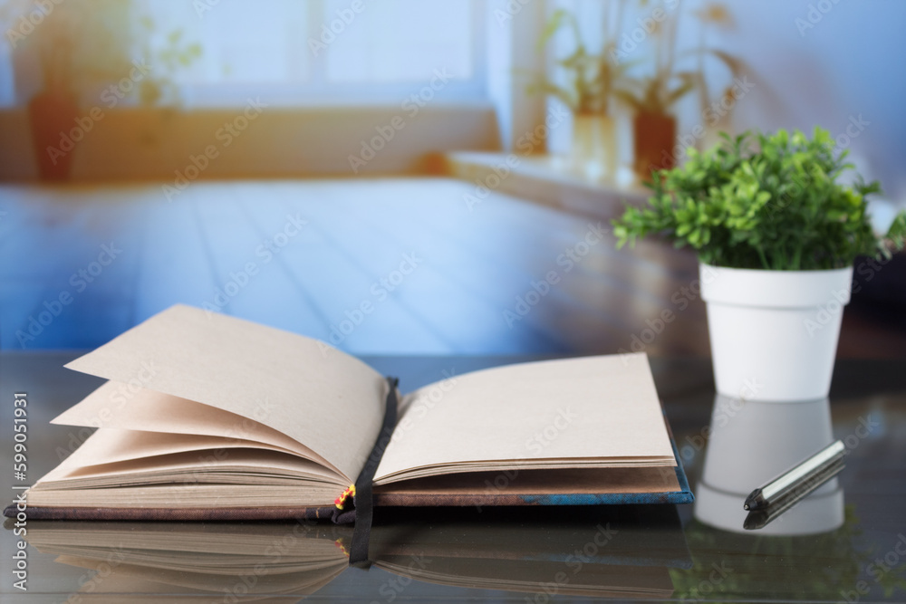 Blank book with blurred background Blank book with blurred background