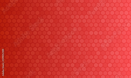 Geometric red abstract background with hexagons.